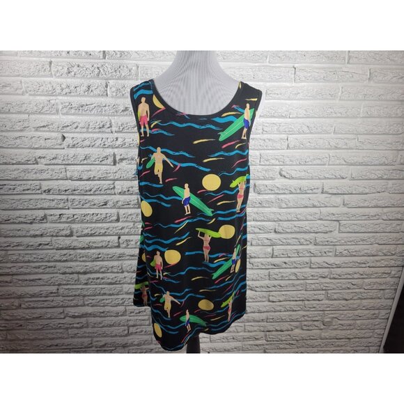 Lularoe Womens Top Extra Large Tank Tunic Black Poly Blend Surfer Surfing D3XE - Picture 6 of 9